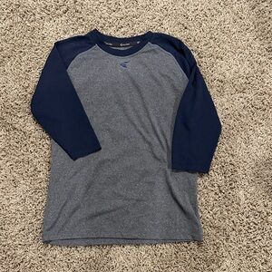 Easton Gray and Navy Raglan Tee - 3/4 sleeves Baseball